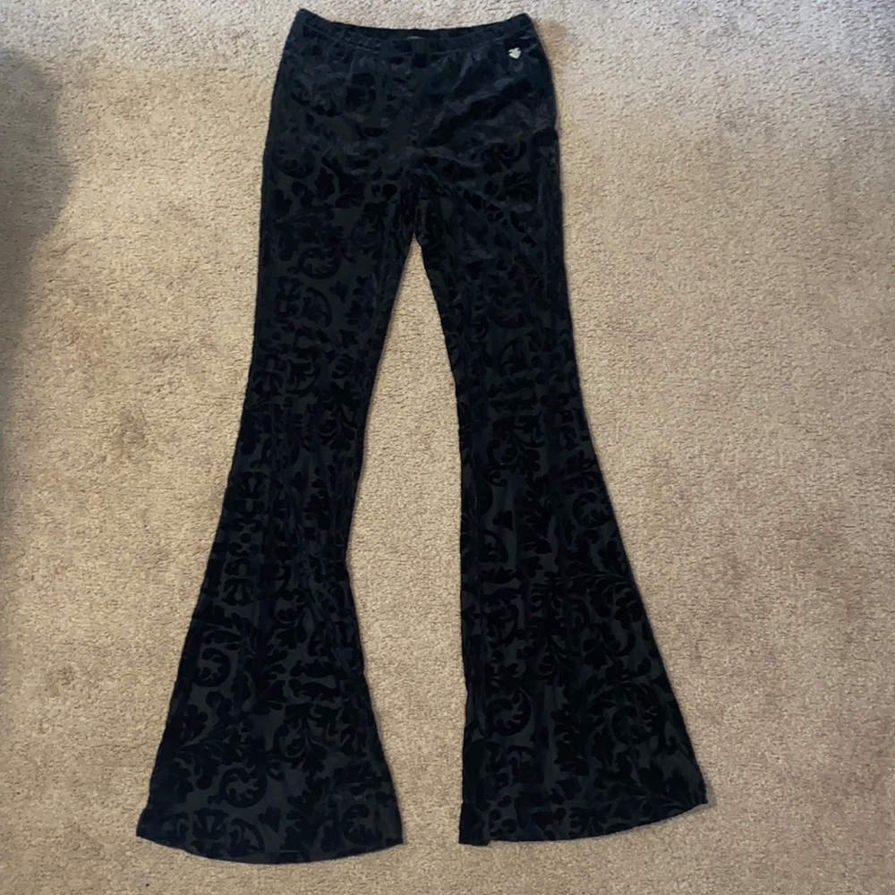 Dressy flare velvet leggings